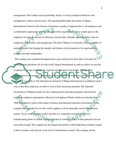 Strategic Management and Industrial Environment of the Company