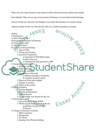 The Treaty of Versailles