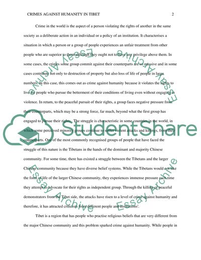 Crimes against Humanity in Tibet