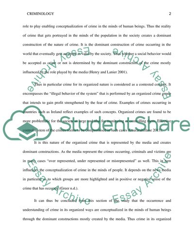 Criminology. Crime A Contested Concept: The Nature of Crime