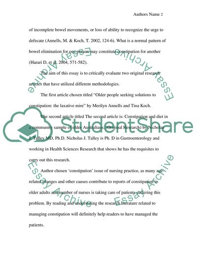 Constipation in the Elderly