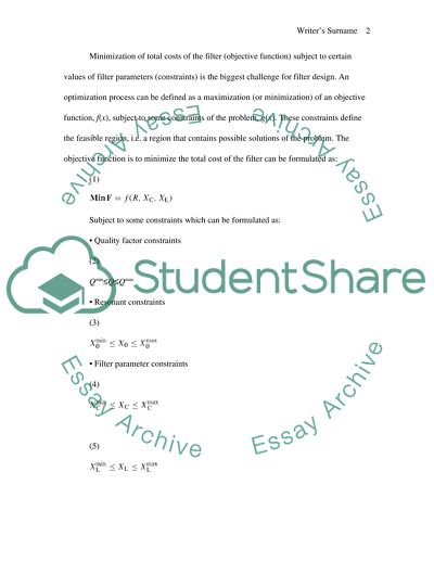 Single Tuned Harmonic Filter Design