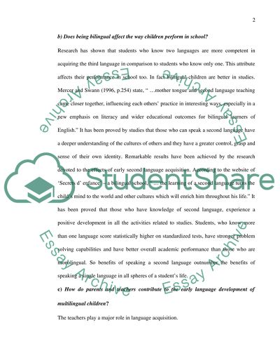English Language Acquisition in a Multilingual Primary School in London