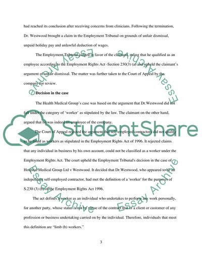 Analysis of Hospital Medical Group Limited versus Westwood Case