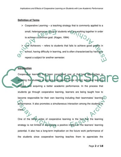 cooperative learning experience essay