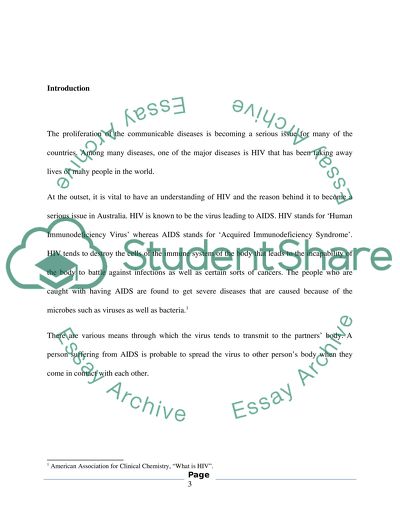 Australia and the World. HIV problem