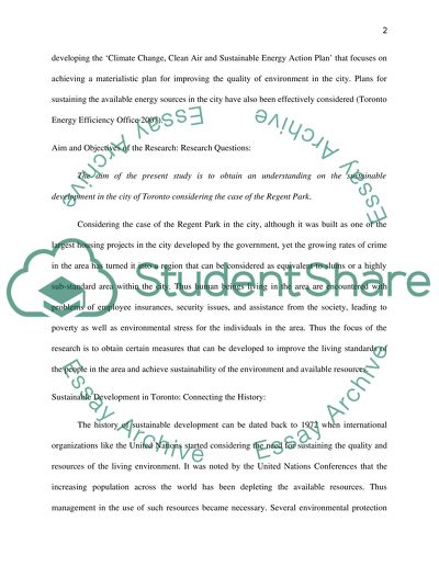 Sustainable Development in Toronto: Regent Park Case