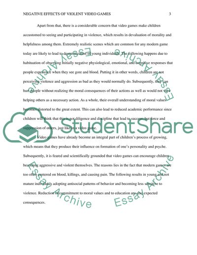 Violent video games effects on children and teenager