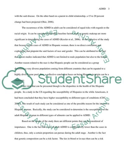 Adult Attention Deficit Disorder in Hispanic Women