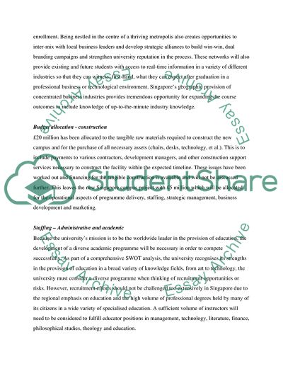 New Branch Campus University in Singapore