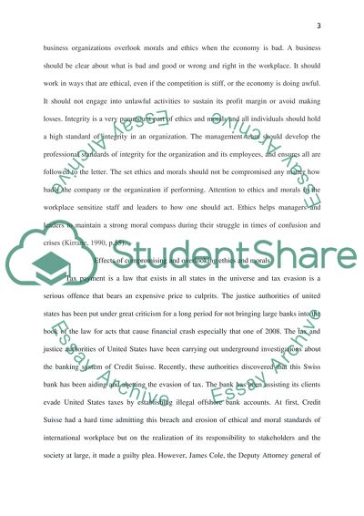 Effects of Compromising and Overlooking Ethics and Morals