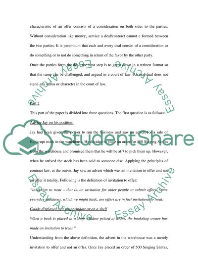 Various Issues of Contract Law