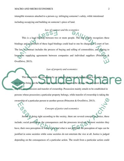 Law Torts in economic sense