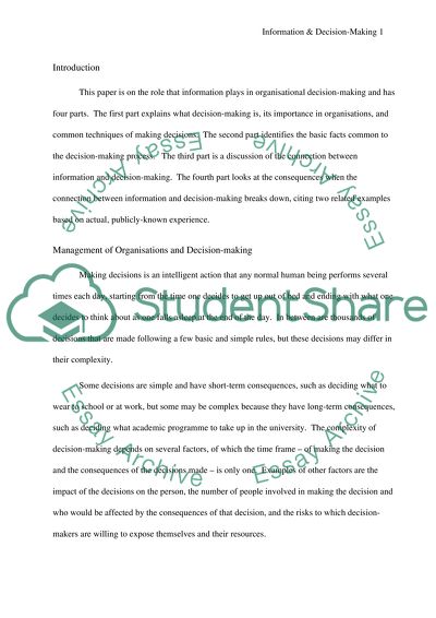 decision making essay introduction