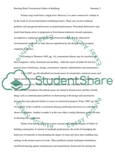 Structural failures in buildings