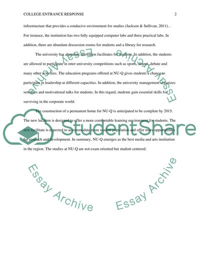 College entrance response