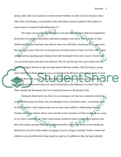 The Black Hawk War in Utah