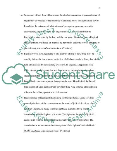 Formal and Substantive Aspects of the Rule of Law