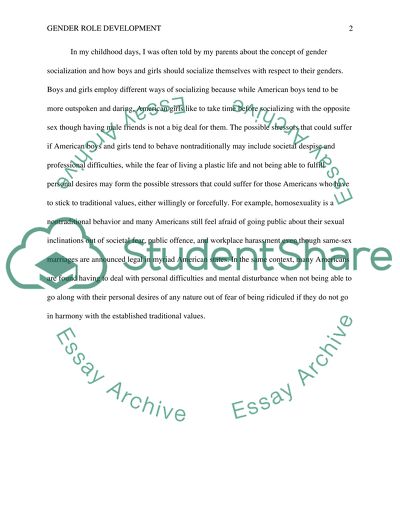 Gender Role Devolpment