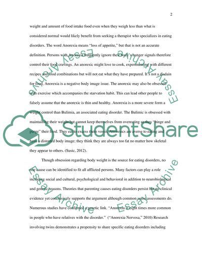 Anorexia: Dying to Fit in