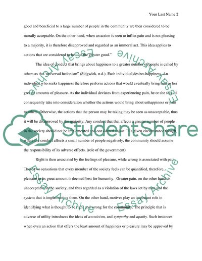 Benthams utilitarian principle