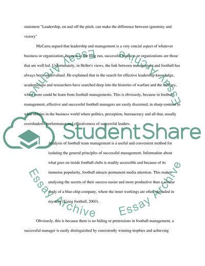 Leadership Styles in Football Management