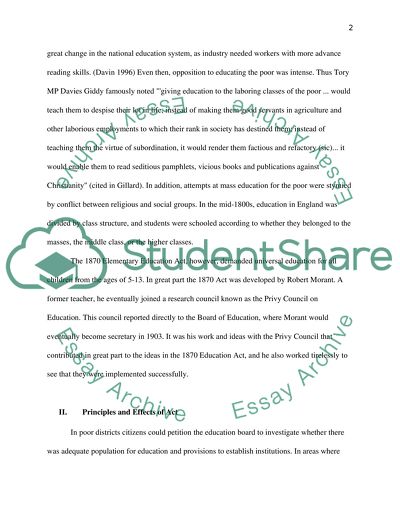The Impact of the 1870, 1902 & 1918 Education Acts in the UK