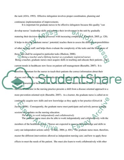 Graduate Nurse Capabilities