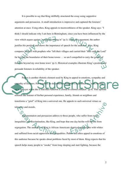 Letter by Martin Luther King