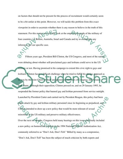 Problems with Homosexuality in the United States Armed Forces