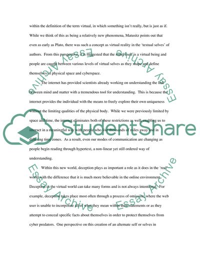 Deception in the Virtual World by Jonathan Matusitz