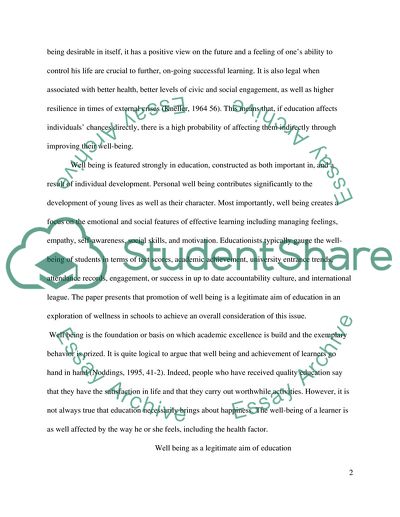 Well being and education