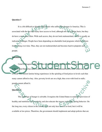 Individuals who Suffer from Hunger in America