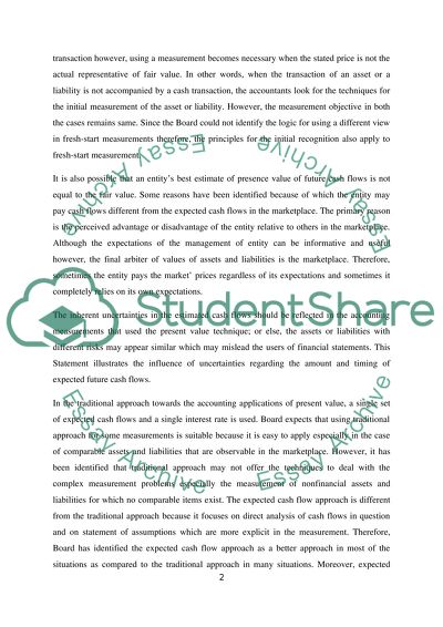 Summary Of Statement Of Financial Accounting Concepts 7 - 