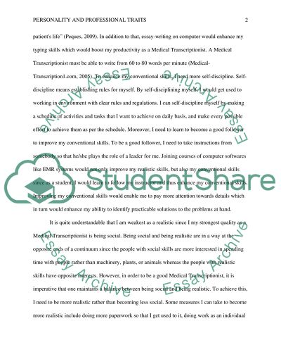 Personality and Professional Traits