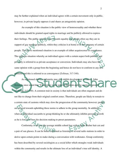 The Realistic Aspects of Group Conformity