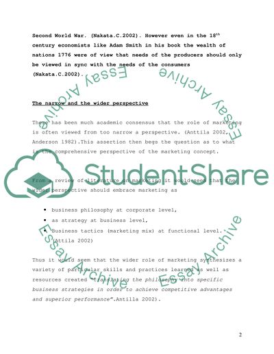 The Role of Marketing in General Management Orientation