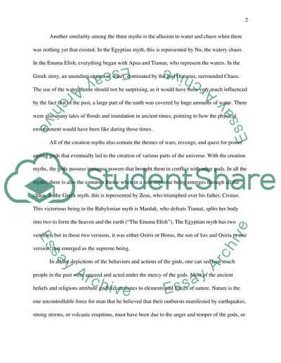 Egyptian and Greek Creation Myths