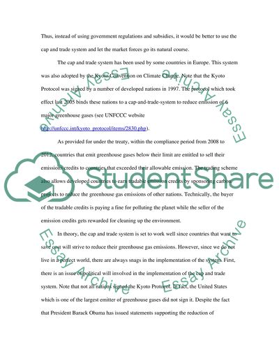 Economics-Case Study; Energy/Climate Change/Cap and Trade Policy