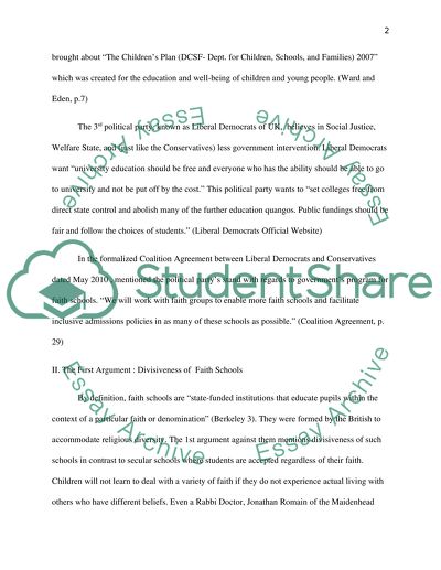 An Evaluation Of Four Arguments Against State-Maintained Faith Schools