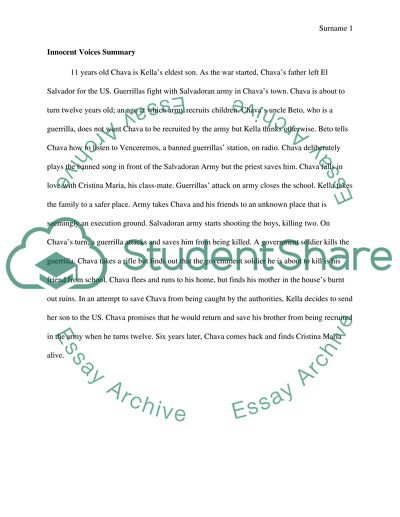 Innocent Voices in El Salvador