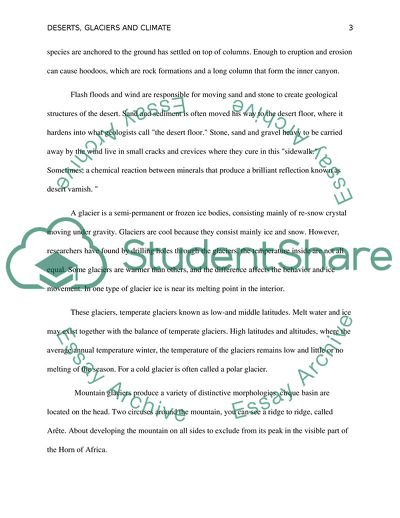 Deserts, Glaciers, and Climate