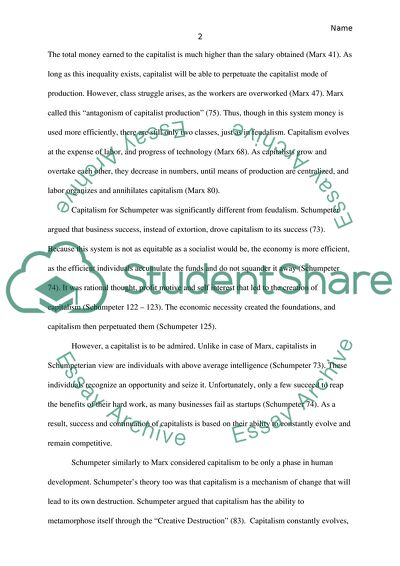 Discuss how Joseph Schumpeters view of capitalism differs from the views both of Marx and of economists who favor vigorous competition