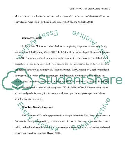 Tata Cross Culture Analysis