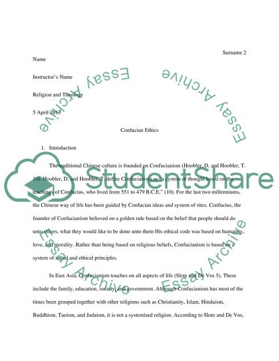 Ethical Dimensions of Confucianism