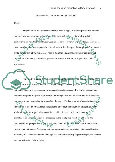 Grievance and ways of applying discipline in an organisation