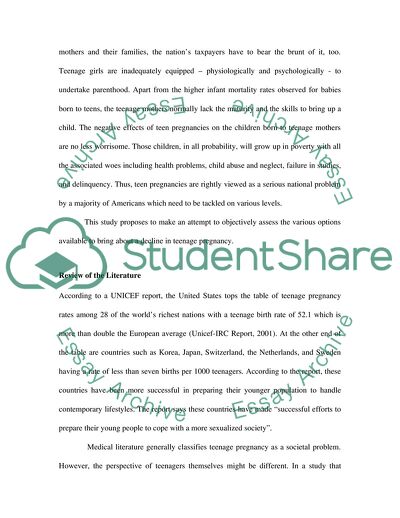 Sexual Attitudes of Young Women of Different Backgrounds - Teen Pregnancy