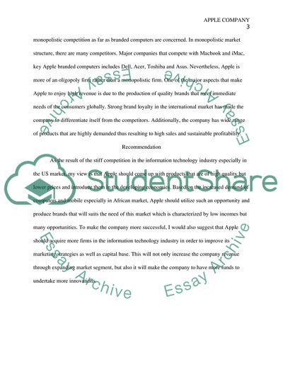 Apple Incorporation - Firm and Industry Structure