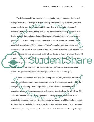 Analysis of the Tiebout Model