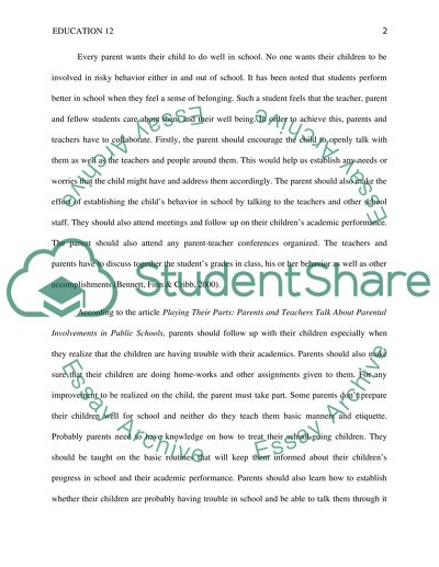Parents and Teachers Talk about Parental Involvements in Public Schools